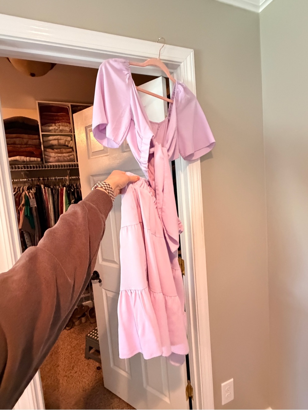 Lilac Tie-Back Side Cutout Mini Dress